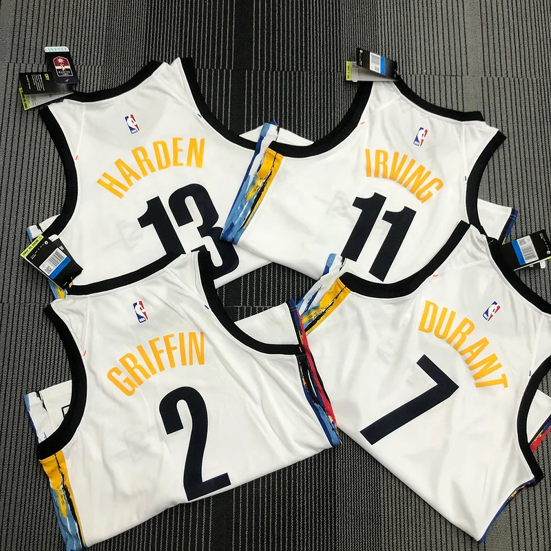 Brooklyn Nets Basketball jersey Graffiti White #2 GRIFFIN