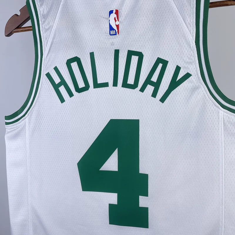 2023 Season NBA Boston Celtics Basketball Jersey home White #4 HOLIDAY