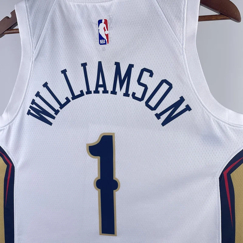 2023  New Orleans Pelicans Basketball jersey   Home   White  #1  WILLIAMSON