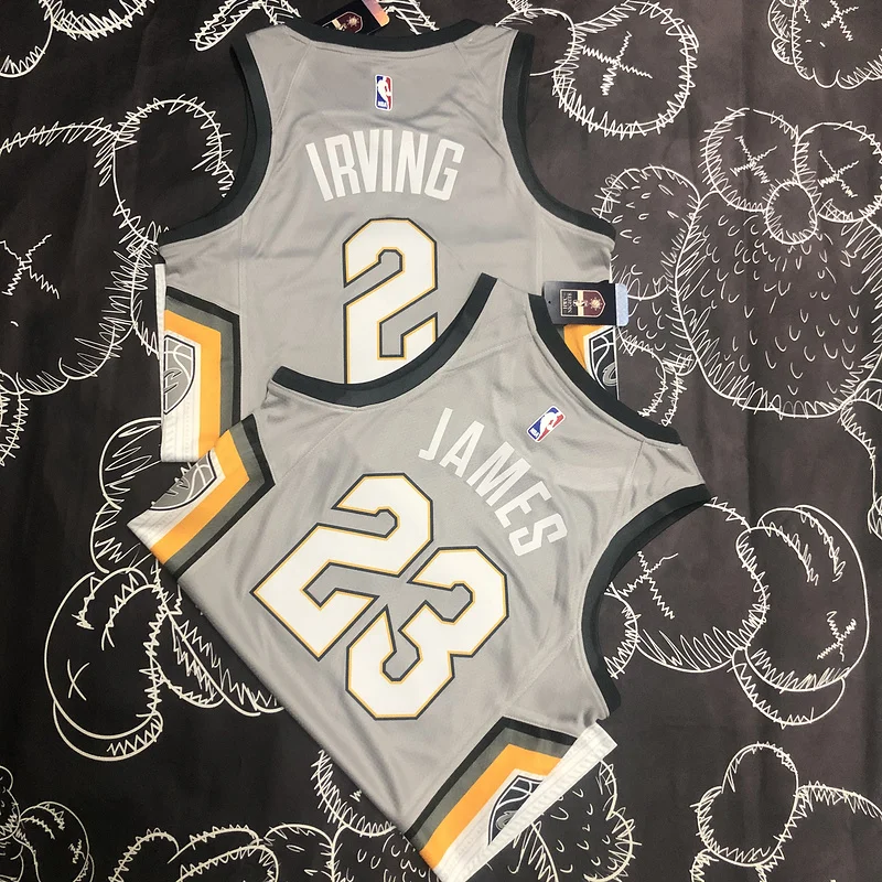 2018 Cleveland Cavaliers Basketball Jersey Gray #23 JAMES