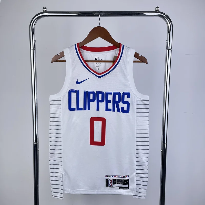 2023 Season   NBA Los Angeles Clippers Basketball jersey   Home   White  #0    WESTBROOK