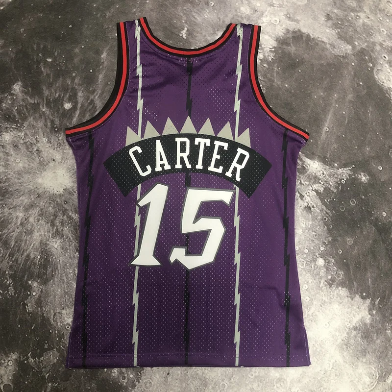 1999 Mitchell Ness Hot Print Retro NBA Toronto Raptors Basketball Jersey Purple #15 CARTER