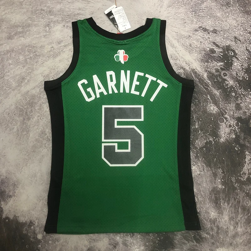 MN Hot Print Retro Boston Celtics Basketball Jersey italian race #5 GARNETT