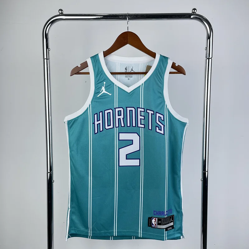 2023  Charlotte Hornets Basketball Jersey   Aawy  Blue  #2  BALL