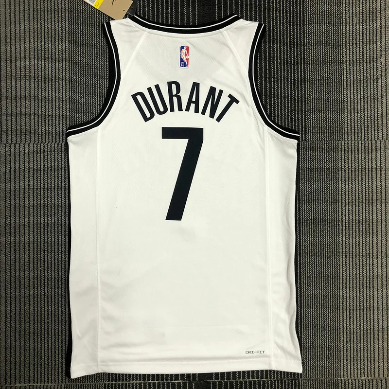 75th anniversary Brooklyn Nets Basketball jersey White #7 DURANT