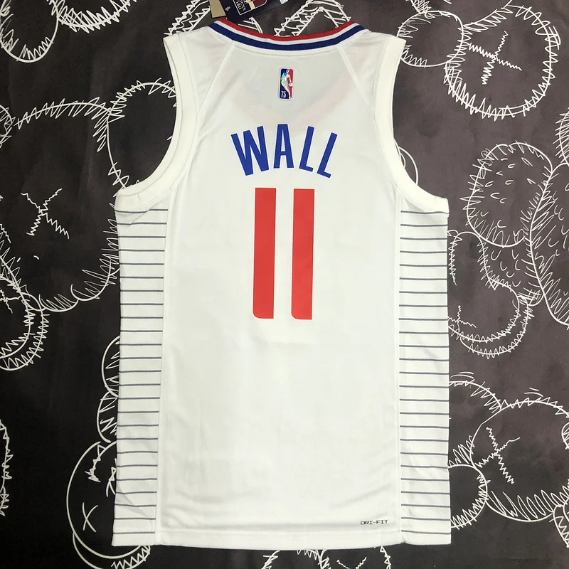 75th anniversary    NBA Los Angeles Clippers Basketball jersey   White  #11   WALL