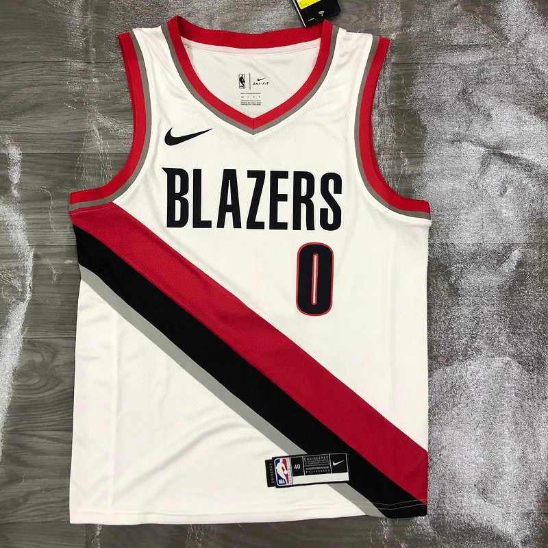 2021 Portland Trail Blazers Basketball Jersey Home White #0 LILIARD