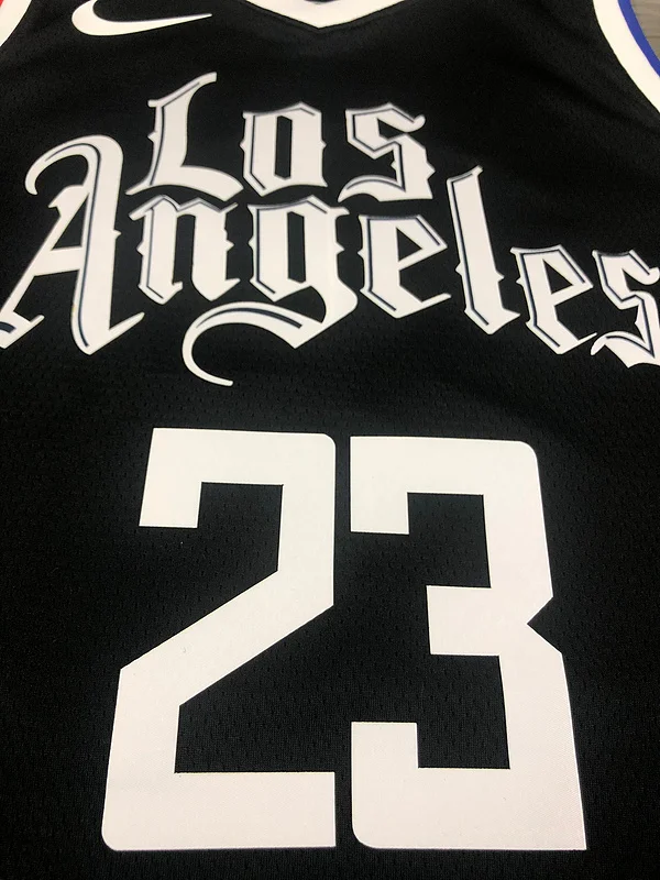 2021 Season NBA Los Angeles Clippers Basketball jersey  city version   Latin   Black  #23   WILLIAMS