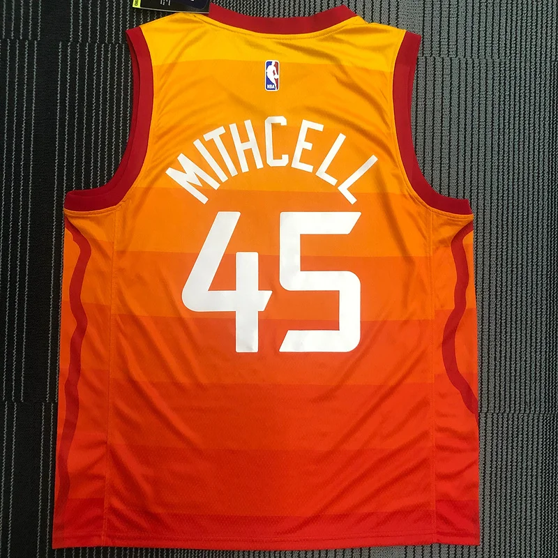 2019 Utah Jazz Basketball Jersey rainbow gradient #45 MITCHELL