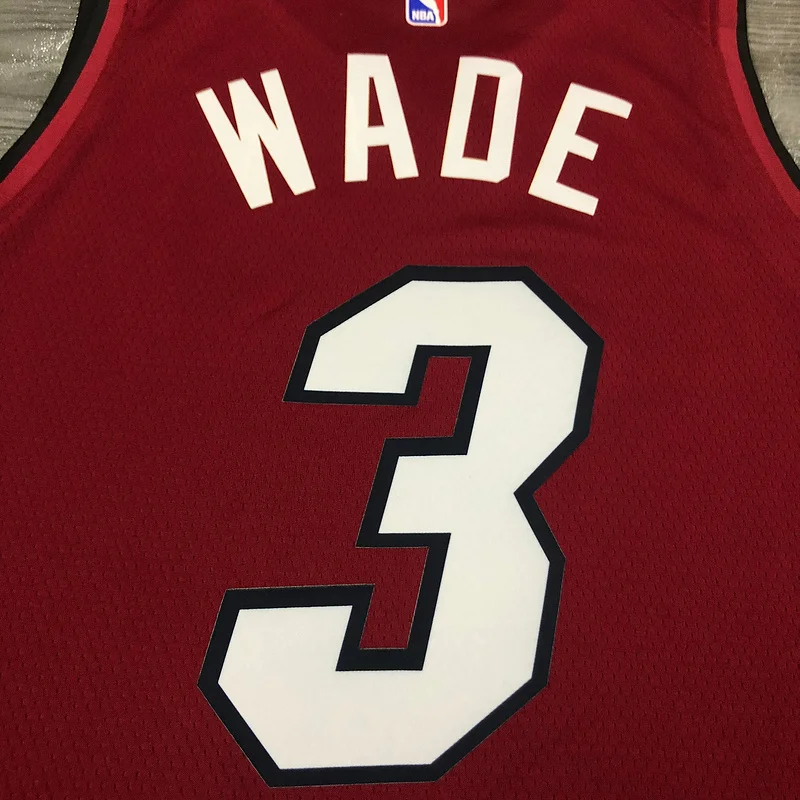 2021 Season NBA Miami Heat basketball jersey Jordan V-neck maroon red #3 WADE