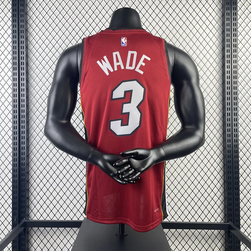 2023 Season NBA Miami Heat basketball jersey trapeze limited #3 WADE