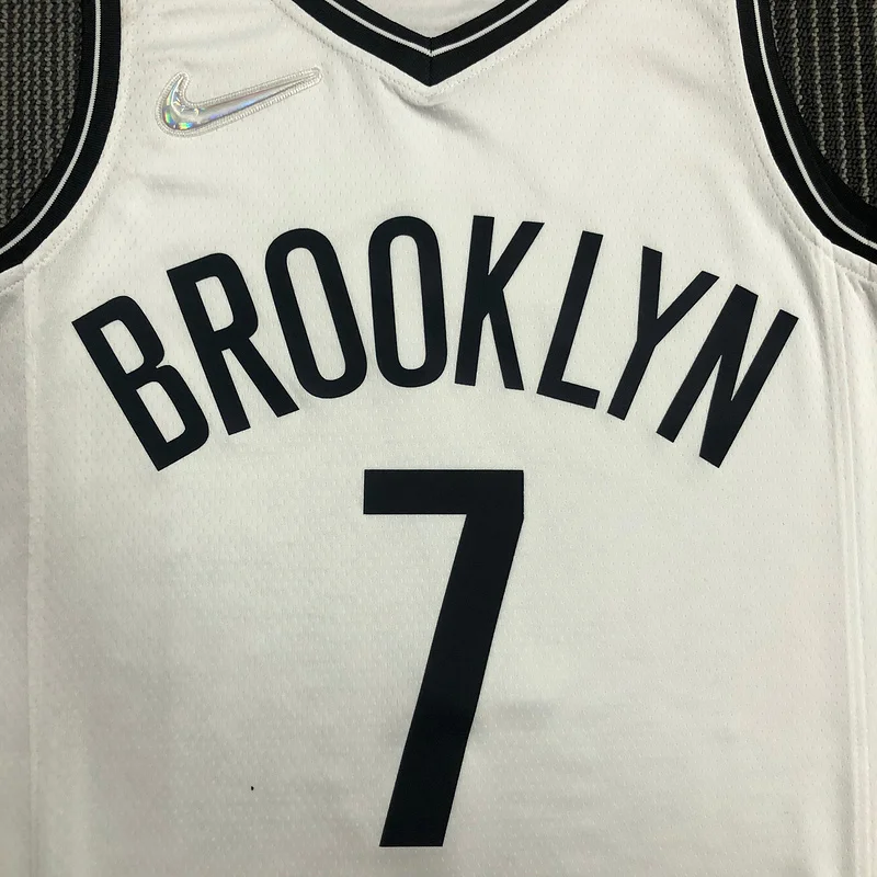 75th anniversary Brooklyn Nets Basketball jersey White #7 DURANT