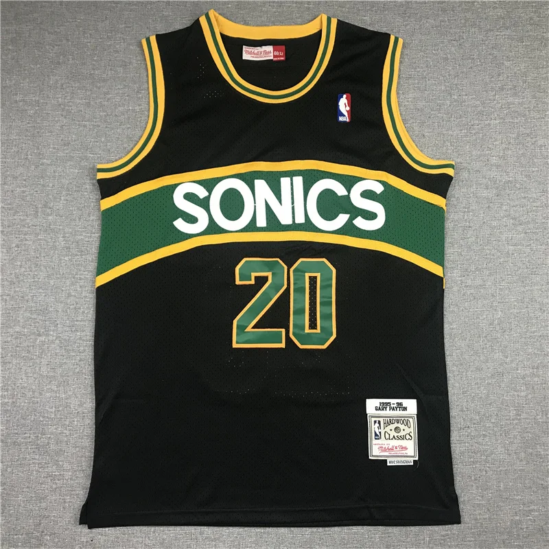 Mitchell Ness NBA Seattle SuperSonics Basketball jersey 20 Black Green