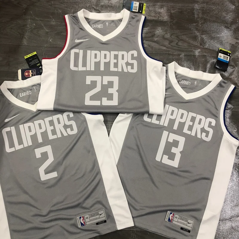 2021 Season  NBA Los Angeles Clippers Basketball jersey   bonus edition   Gray  #13   GEORGE