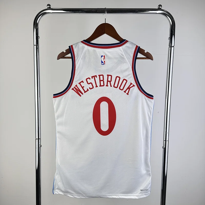 2025 Season  NBA Los Angeles Clippers Basketball jersey   Home   White  #0    WESTBROOK