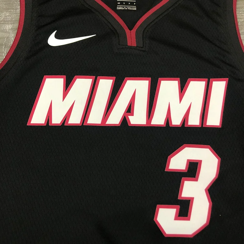 NBA Miami Heat basketball jersey V-neck Black #3 WADE