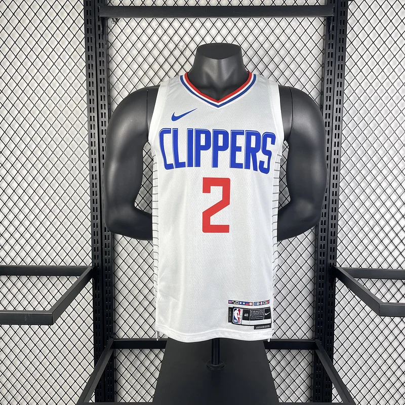 2023 Season   NBA Los Angeles Clippers Basketball jersey   Home   White  #2   LEONARD