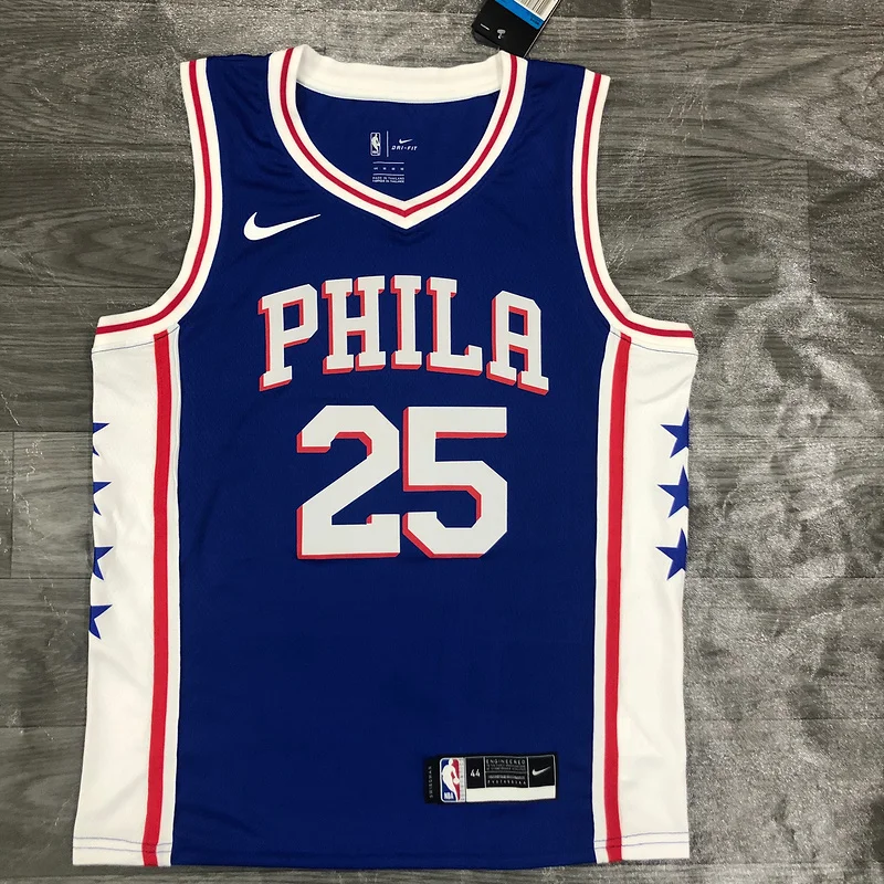 NBA Philadelphia 76ers Basketball Jersey V-neck Blue #25 SIMMONS