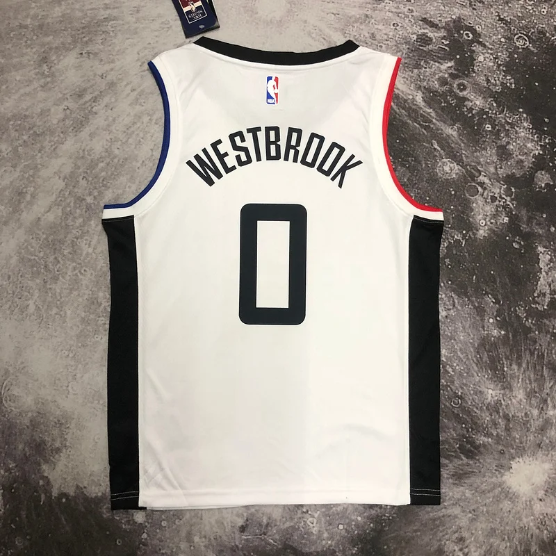 NBA Los Angeles Clippers Basketball jersey   Latin   White  #0    WESTBROOK