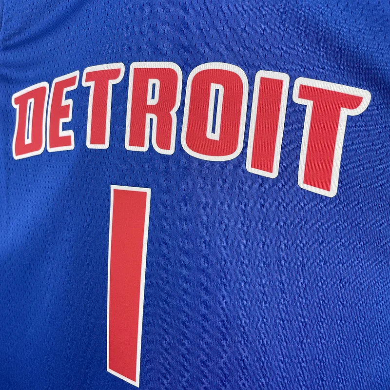 2023 Detroit Pistons Basketball Jersey Aawy Blue #1 IVERSON