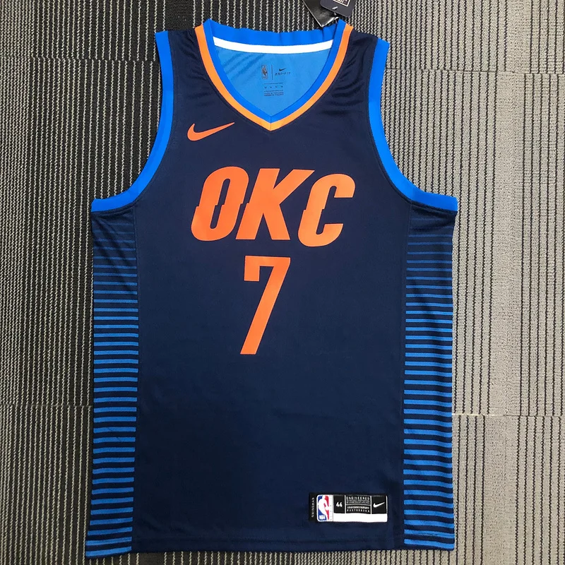 NBA Oklahoma City Thunder Basketball Jersey Blue stripe #7 ANTHDNY