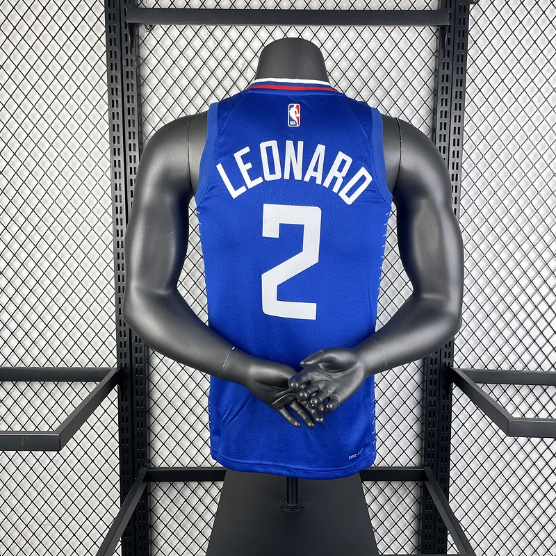 2023 Season   NBA Los Angeles Clippers Basketball jersey   Aawy   Blue  #2   LEONARD