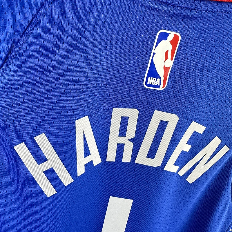 Youth kids Basketball Jersey Los Angeles Clippers Blue #1 HARDEN