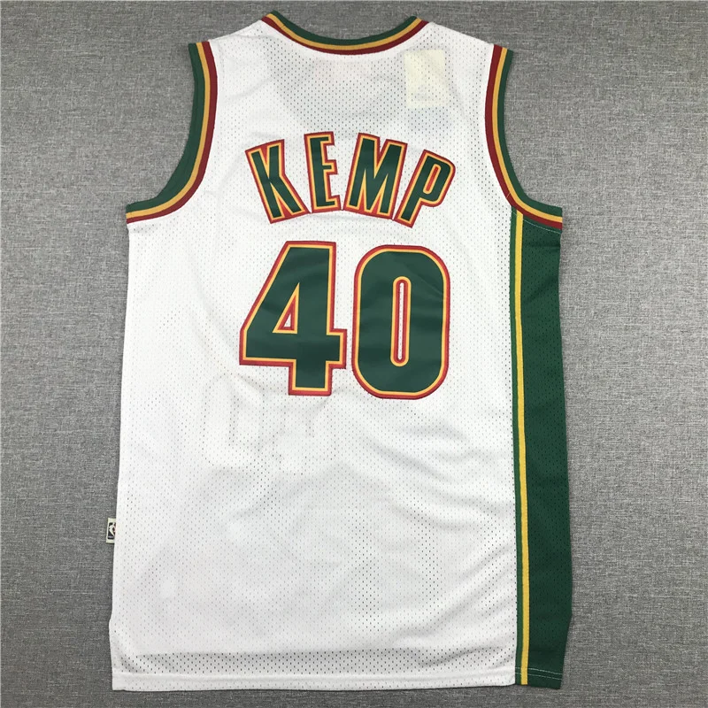 NBA Seattle SuperSonics Basketball jersey 40 Retro White