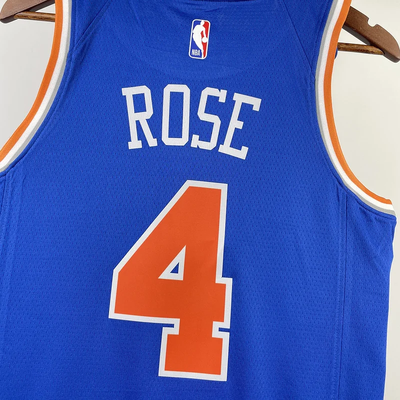 2023 New York Knicks Basketball Jersey Aawy Blue #4 ROSE