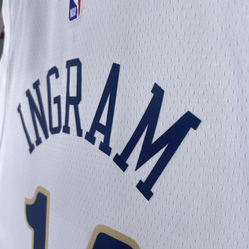 2023  New Orleans Pelicans Basketball jersey   Home   White  #14  INGRAM