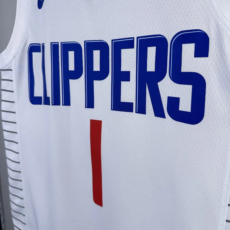 2023 Season   NBA Los Angeles Clippers Basketball jersey   Home   White  #1    HARDEN