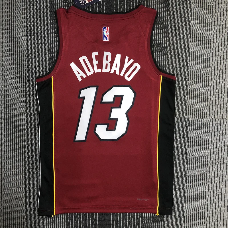 75th anniversary NBA Miami Heat basketball jersey trapeze limited #13 ADEBAYO