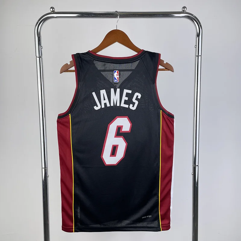 2023 Season NBA Miami Heat basketball jersey V-neck Black #6 JAMES