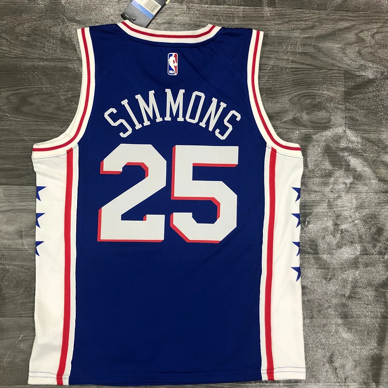 NBA Philadelphia 76ers Basketball Jersey V-neck Blue #25 SIMMONS