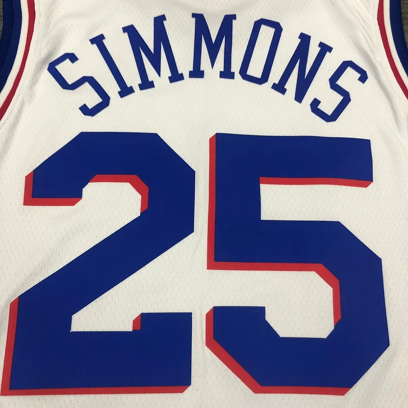 NBA Philadelphia 76ers Basketball Jersey V-neck White #25 SIMMONS