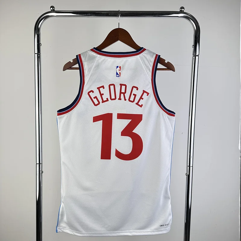 2025 Season  NBA Los Angeles Clippers Basketball jersey   Home   White  #13   GEORGE