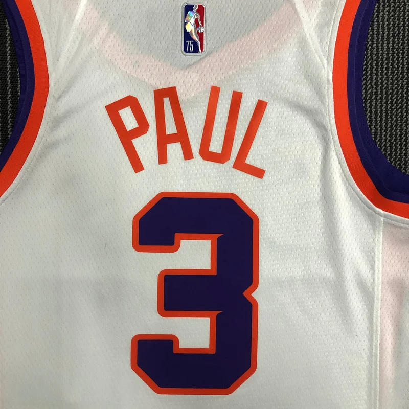 75th anniversary NBA Phoenix Suns Basketball jersey White #3 PAUL