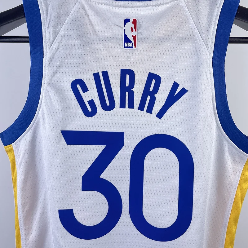 Youth kids Basketball Jersey Golden State Warriors White #30 CURRY