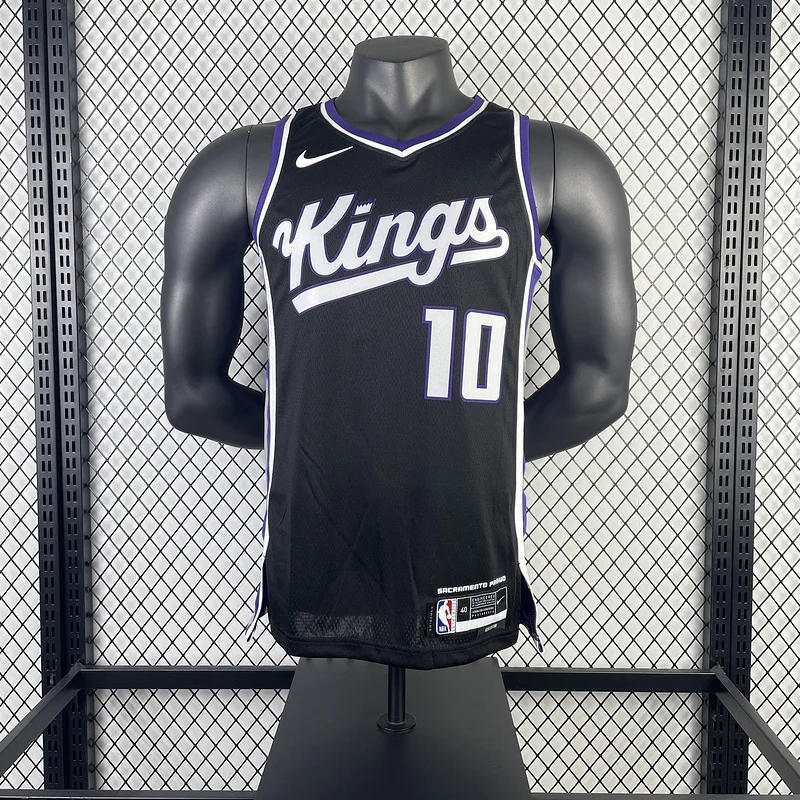 2024 Sacramento Kings Basketball Jersey Aawy Black #10 SABONIS