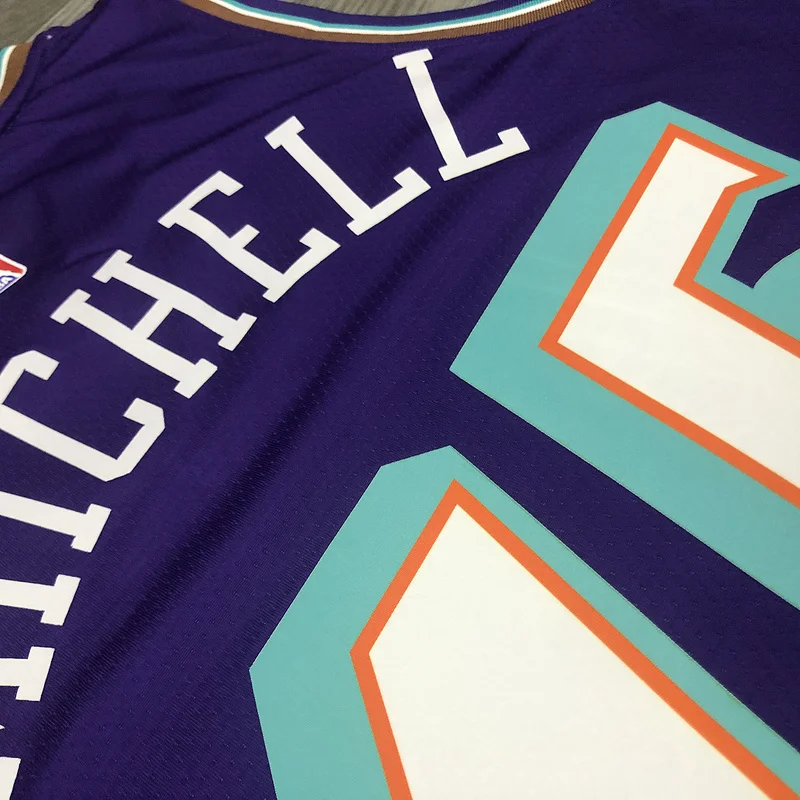 Utah Jazz Basketball Jersey Retro Purple #45 MITCHELL