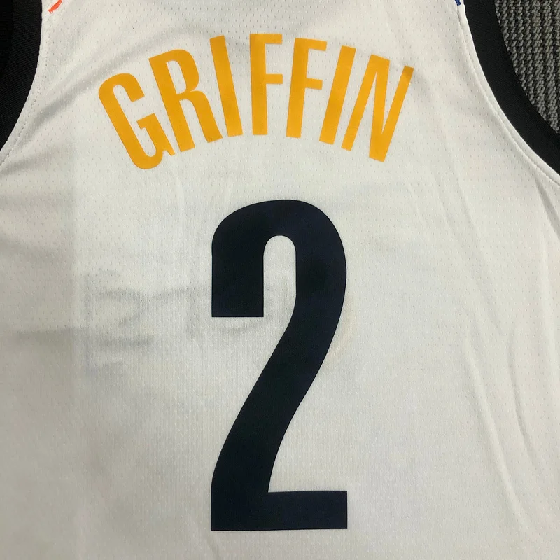 Brooklyn Nets Basketball jersey Graffiti White #2 GRIFFIN