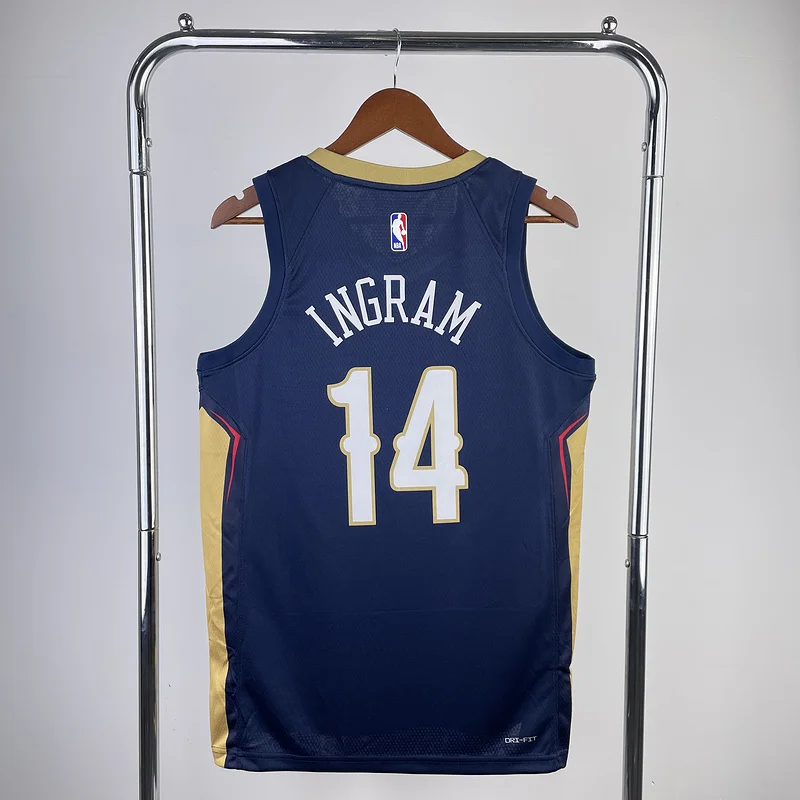 2023 New Orleans Pelicans Basketball jersey  Blue  #14  INGRAM