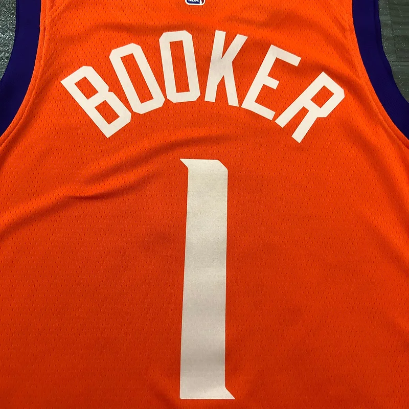 2021 Season NBA Phoenix Suns Basketball jersey Jordan theme Orange #1 BOOKER