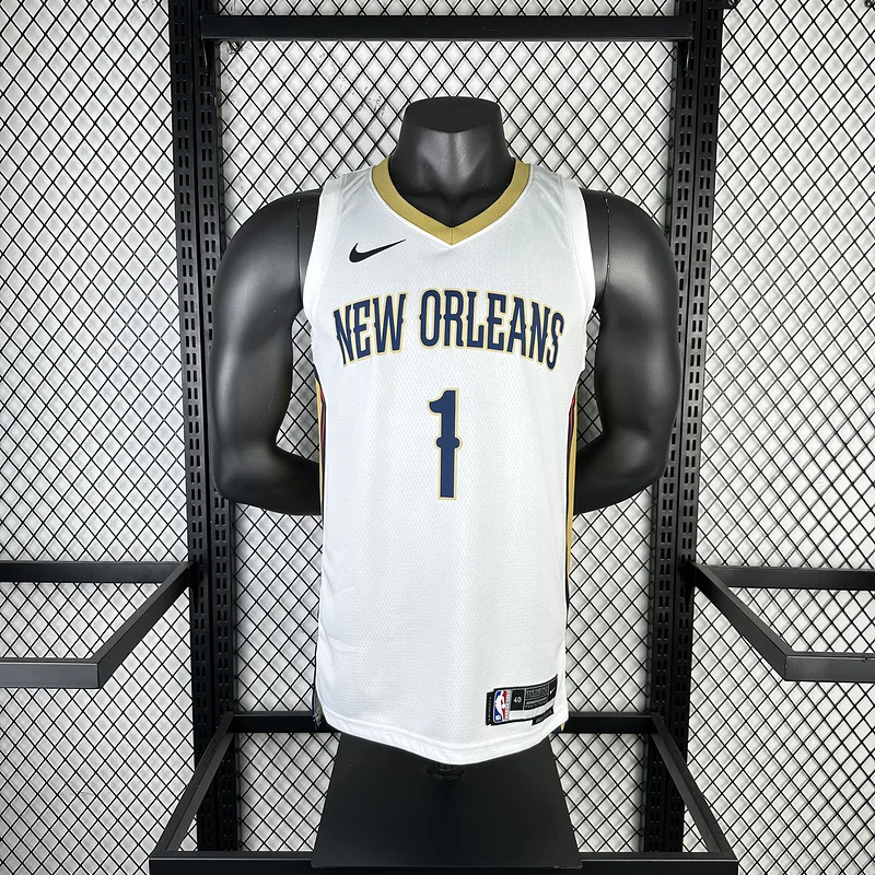 2023  New Orleans Pelicans Basketball jersey   Home   White  #1  WILLIAMSON