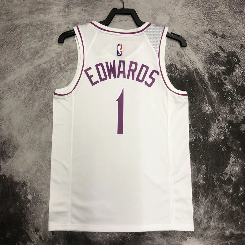 Minnesota Timberwolves Basketball Jersey white pink #1 EDWARDS