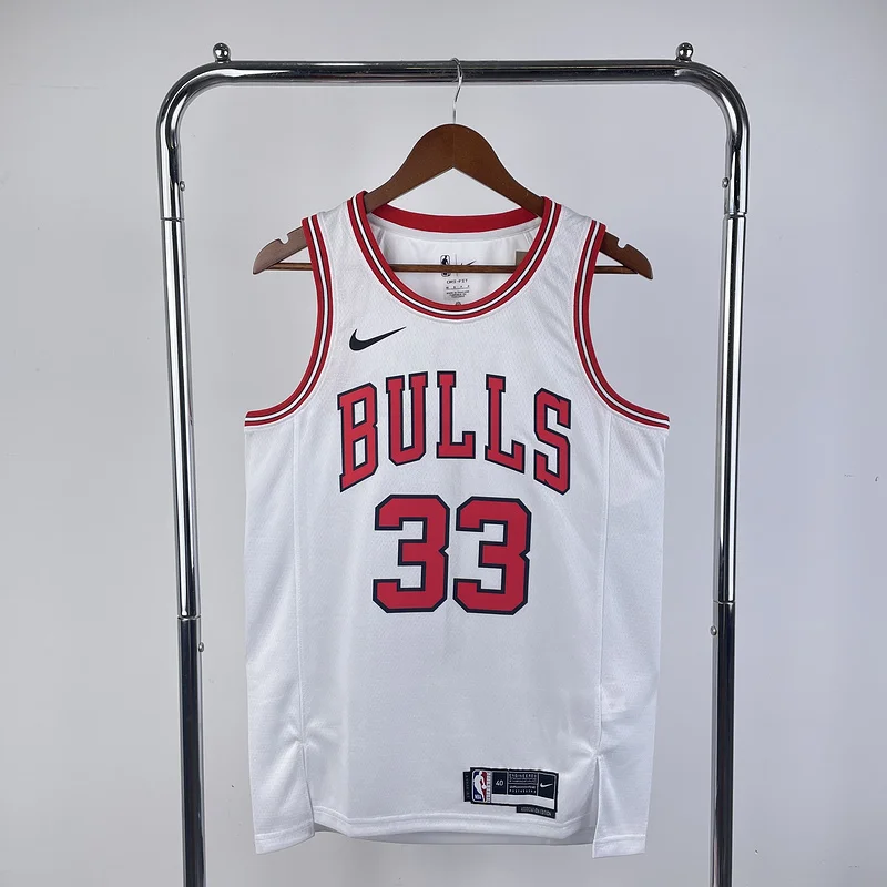 2023 Season NBA Chicago Bulls Basketball jersey white #33 PIPPEN