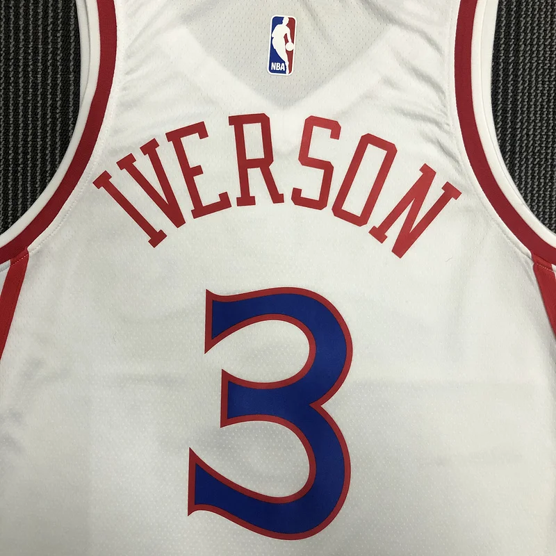 NBA Philadelphia 76ers Basketball Jersey  White #3 IVERSON