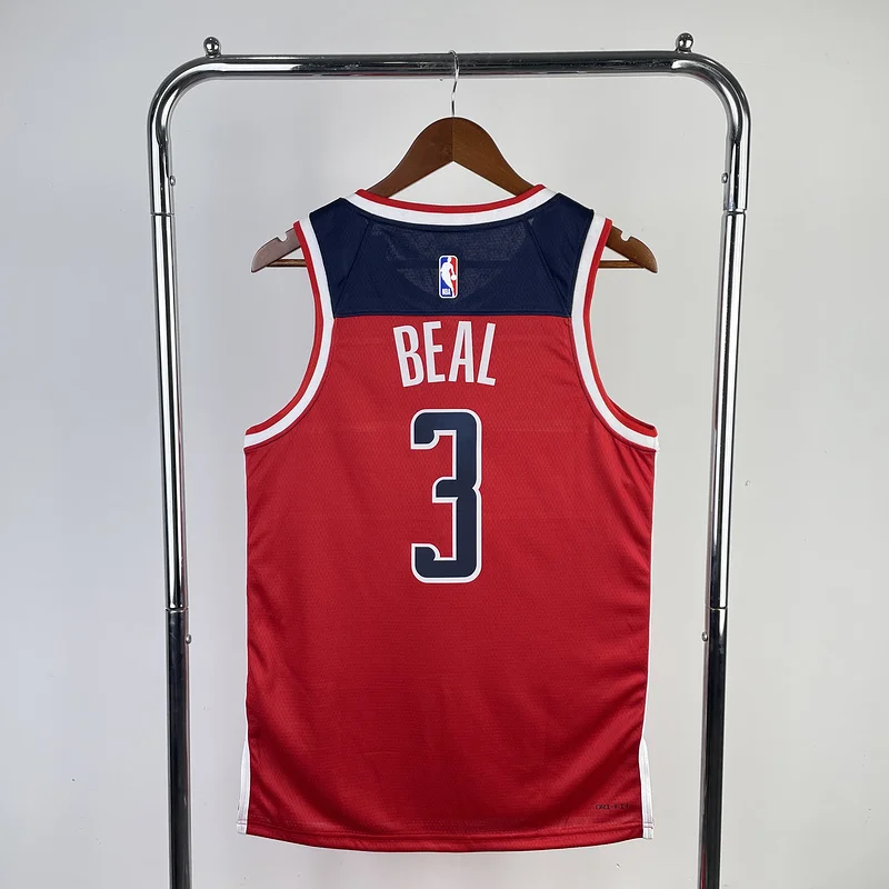 2023  Washington Wizards Basketball Jersey   Aawy   Red  #3    BEAL