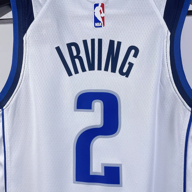 Youth kids Basketball Jersey Dallas Mavericks White #2 IRVING