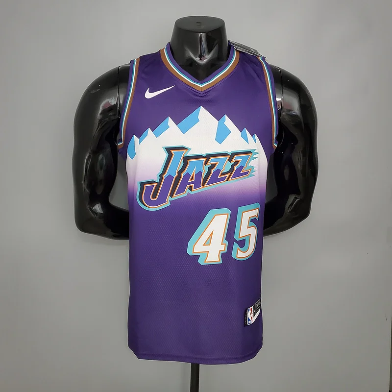 Utah Jazz Basketball Jersey Retro Purple #45 MITCHELL